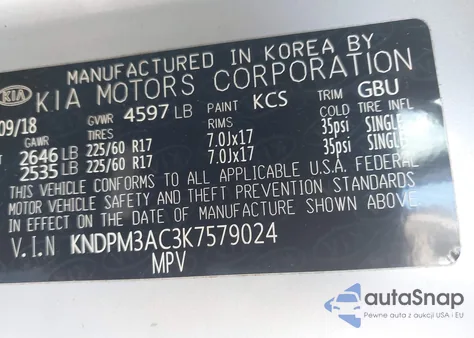 2019 Kia Sportage Lx from USA, damaged, VIN KNDPM3AC3K7579024